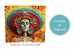 3D Skull Tumbler Wrap PNG, 3D Tumbler Sublimation Design Product Image 3