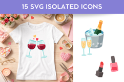 Valentine's Day SVG | 15 ISOLATED ICONS | Galentine's Day Product Image 2