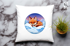 Sleeping Winter Fox Clipart Sublimation PNG Product Image 3