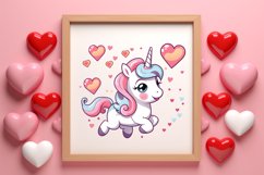 Unicorn Valentine Clipart Sublimation, Christmas Clipart Product Image 3