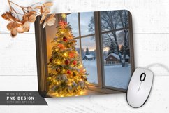 Cheerful Christmas Corner with Glowing Tree Mouse Pad PNG Product Image 1
