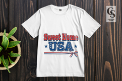 Sweet Home USA Patriotic Typography Sublimation PNG Product Image 3