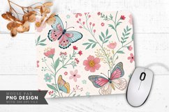 Butterfly and Flower Wrapping Paper Pattern Mouse Pad PNG Product Image 1