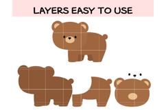 Cute Baby Bear SVG Bundle | Teddy Bear Clipart for Cricut, S Product Image 3
