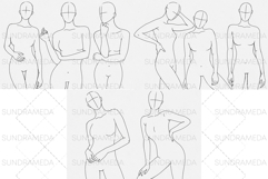 Realistic Half-Body Poses Stamps Procreate Product Image 3