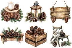 Rustic Winter Pine Cones Clipart Product Image 2