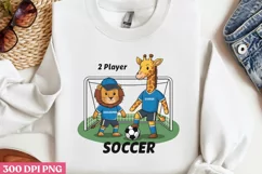 2 Player Soccer PNG, Cute Animal Sublimation PNG Product Image 3