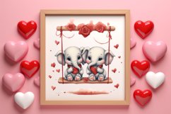 Valentine Animal On Swings Clipart, Valentine Animal Clipart Product Image 3