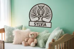 Owl Laser Cut File SVG DXF PNG, Owl Name Sign, Owl Clipart Product Image 2