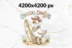 Coastal Cowgirl PNG Cute Western Duck Sublimation Product Image 2