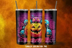 Pumpkin Funny Halloween Tumbler Wrap Sublimation Desings Product Image 3