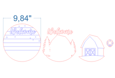Christmas Barn Welcome SVG laser cut file for Glowforge Product Image 3