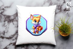 Cute Fox With Lantern And Gifts clipart sublimation png Product Image 3