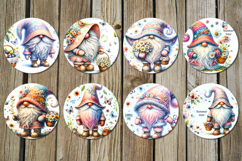 Summer Gnome | 8 flowers Car coaster &amp; key chain designs Product Image 3