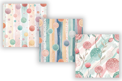 Pastel Abstract Seamless Patterns, Candy Color Stripes Product Image 5