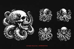 10 Bundle Dark Art Octopus Beast Ocean Tentacles squid Skull Product Image 5