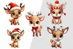 20 cute Christmas Deer, Sticker, Clipart Ornaments, PNG Product Image 3