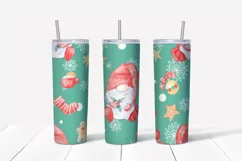 Christmas nordic gnome Skinny tumbler wrap design Product Image 2