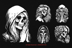 10 Bundle Dark Art Skull Girl Pray Woman Grunge Sugar Skull Product Image 5