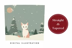 Christmas Tumbler Wrap Design, Cute Cat Tumbler Design Product Image 3