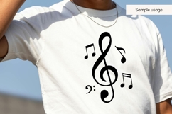 Hand Drawn Treble Clef Music Notes SVG Product Image 3