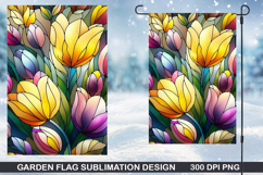 Flowers Garden Flag Sublimation| Spring Garden Flag PNG Product Image 1