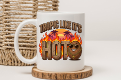 Tropic Like It's Hot PNG, Retro Coconut Sublimation Design Product Image 3
