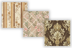 Mocha Toile Digital Paper Pack, Vintage Floral Toile Product Image 8