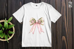 Floral Pink Ribbon Bow Clipart Sublimation PNG Product Image 3