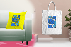 Blue Abstract Floral Panel Embroidery Design Product Image 3