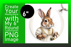 Sophisticated Circle Design for Sublimation , Easter Bunny Product Image 1