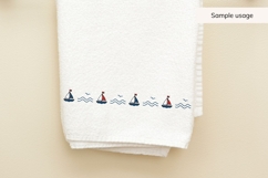 Seamless Nautical Sailboat And Wave Border SVG Product Image 3