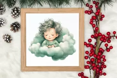 Mint Christmas Baby First Clipart, Christmas PNG Product Image 3