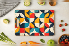 Retro Geometric Shapes Cutting Boards sublimation Design Product Image 3