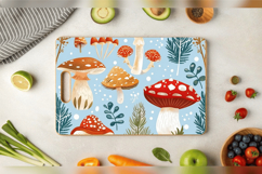 Winter Mushrooms Garden Cutting Boards sublimation Design Product Image 3