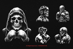 10 Bundle Dark Art Boxing Skull Fighter Champion MMA Sport Product Image 5