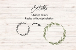 Hand Drawn Wedding Wreath SVG With Leaf Details Product Image 3