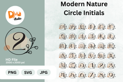 Modern Nature Circle Initials Monogram Product Image 1