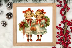 Vintage Christmas Sublimation Clipart, Vintage Christmas PNG Product Image 3