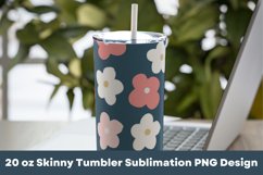 Flowers Pattern 20 oz Tumbler Sublimation PNG Product Image 3