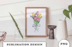 Watercolor Spring bouquet sublimation png Product Image 3