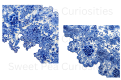 Blue Toile, Ephemera, PNG, Clipart, Junk Journal, flowers Product Image 3
