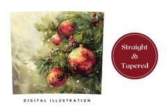 Watercolor Christmas Tumbler, Christmas Tree Sublimation PNG Product Image 3