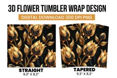 Golden and black 3d tulip flower Tumbler Product Image 2