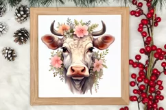 Beautiful Christmas Cow Clipart, Christmas Cow Clipart Product Image 3