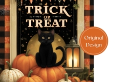 Trick Or Treat Halloween Tumbler, Halloween Cat Tumbler Wrap Product Image 3