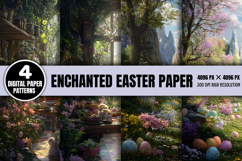 Enchanted Easter Digital Paper Pack PNG Product Image 1