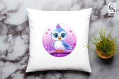 Cute Bird And Snowman Cartoon Clipart Sublimation PNG Product Image 3