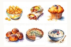 38 digital set watercolor breakfast, 38 breakfast bundle JPG Product Image 3