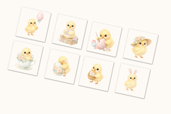 Easter Chicks Watercolor Clipart Set Product Image 3